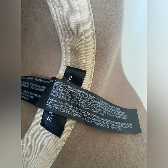 Zara Accessories 100% Wool Fedora Hat Woven Detail - Picture 6 of 6